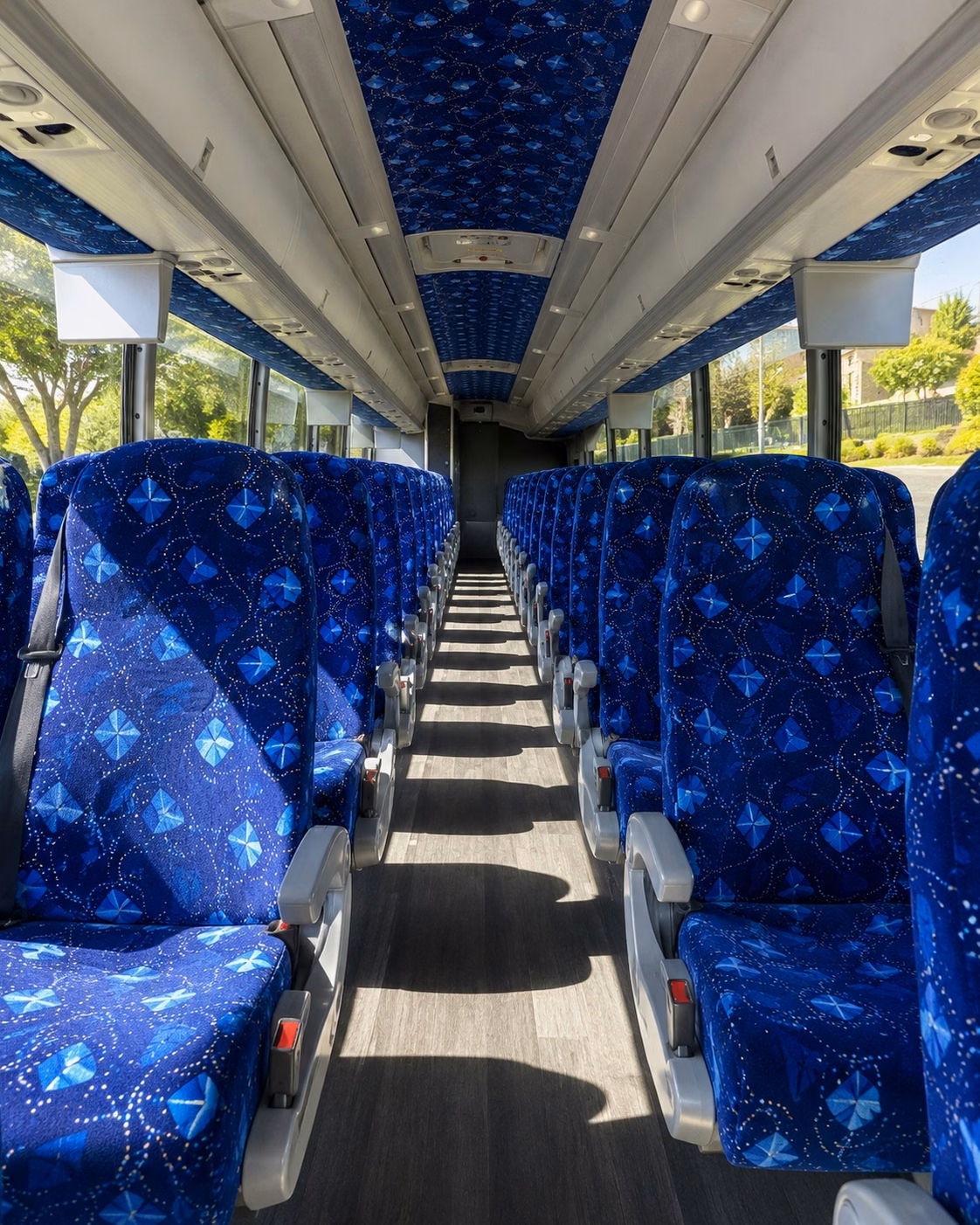 56 passenger charter bus interior